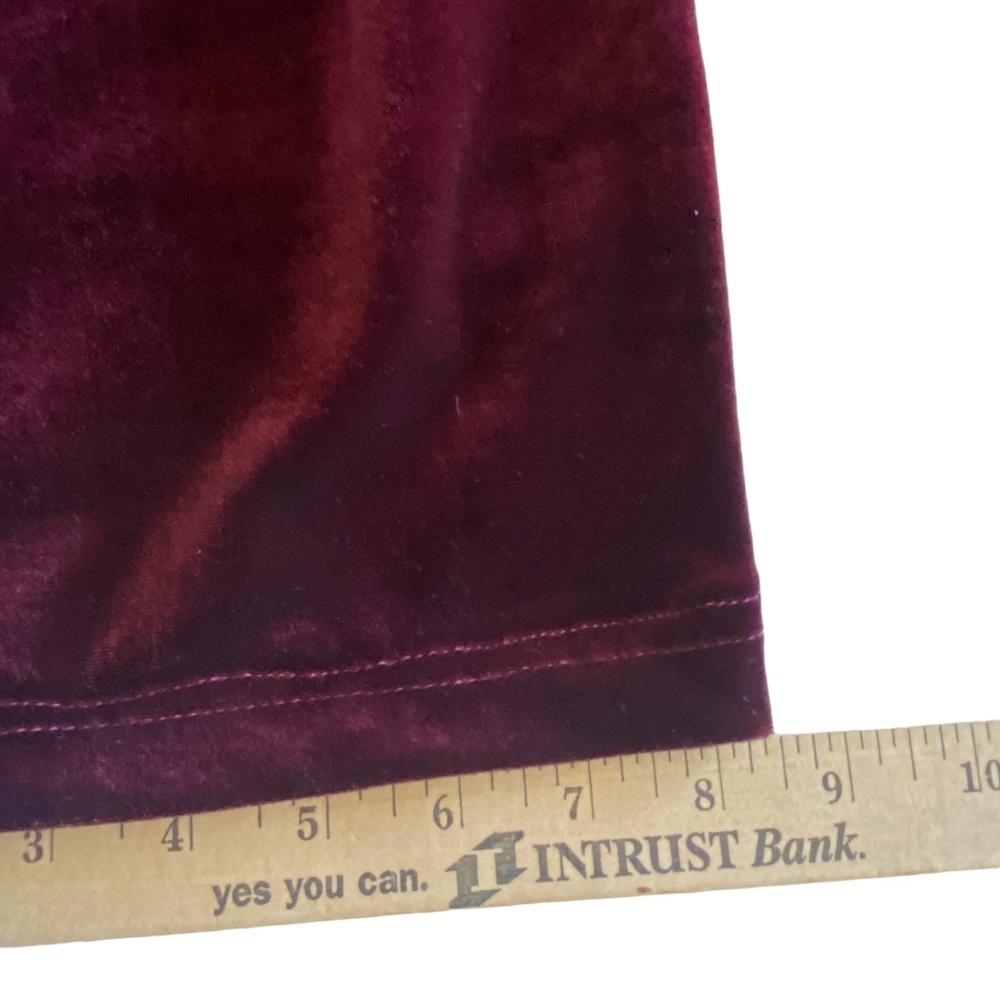 Believe Burgundy Velour Straight Leg Pants Y2K Lounge Size 8 - Picture 14 of 16